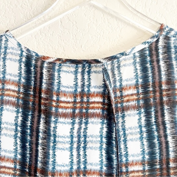 ANTHROPOLOGIE Maeve Plaid Short Sleeve Blouse Size XS - Picture 8 of 11